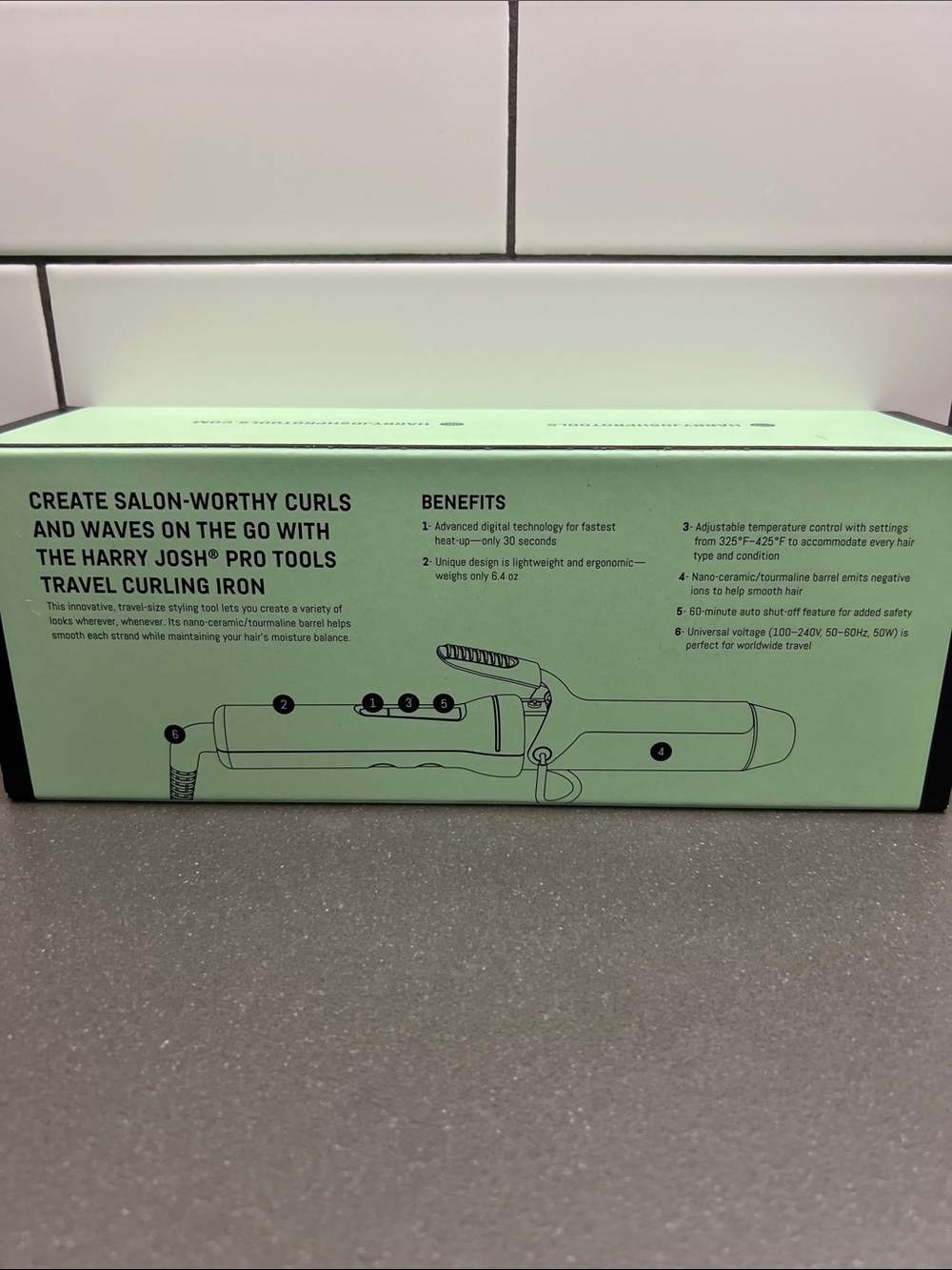 NIB Harry Josh Pro Tools Travel Curling Iron 1.25" - Picture 2 of 3